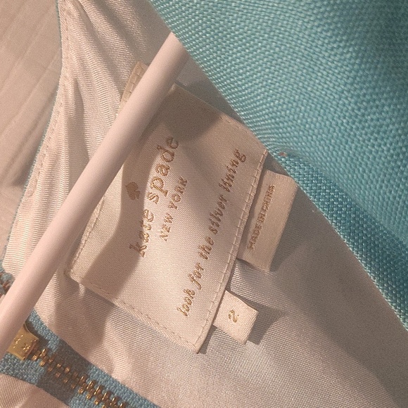 Kate Spade Viola Turquoise Linen Bow Shift Dress. SZ 2 - Picture 9 of 11